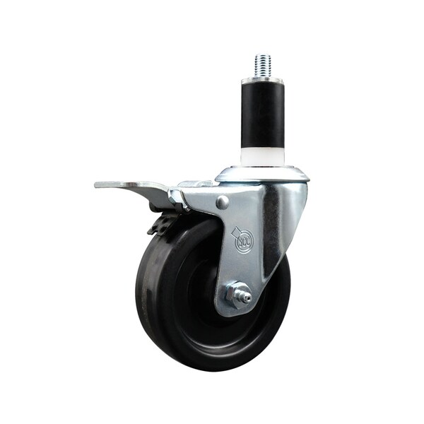 Service Caster 4'' SS Phenolic Swivel 1-3/8'' Expanding Stem Caster Total Lock Brake SCC-SSEXTTL20S414-PHS-138 - main